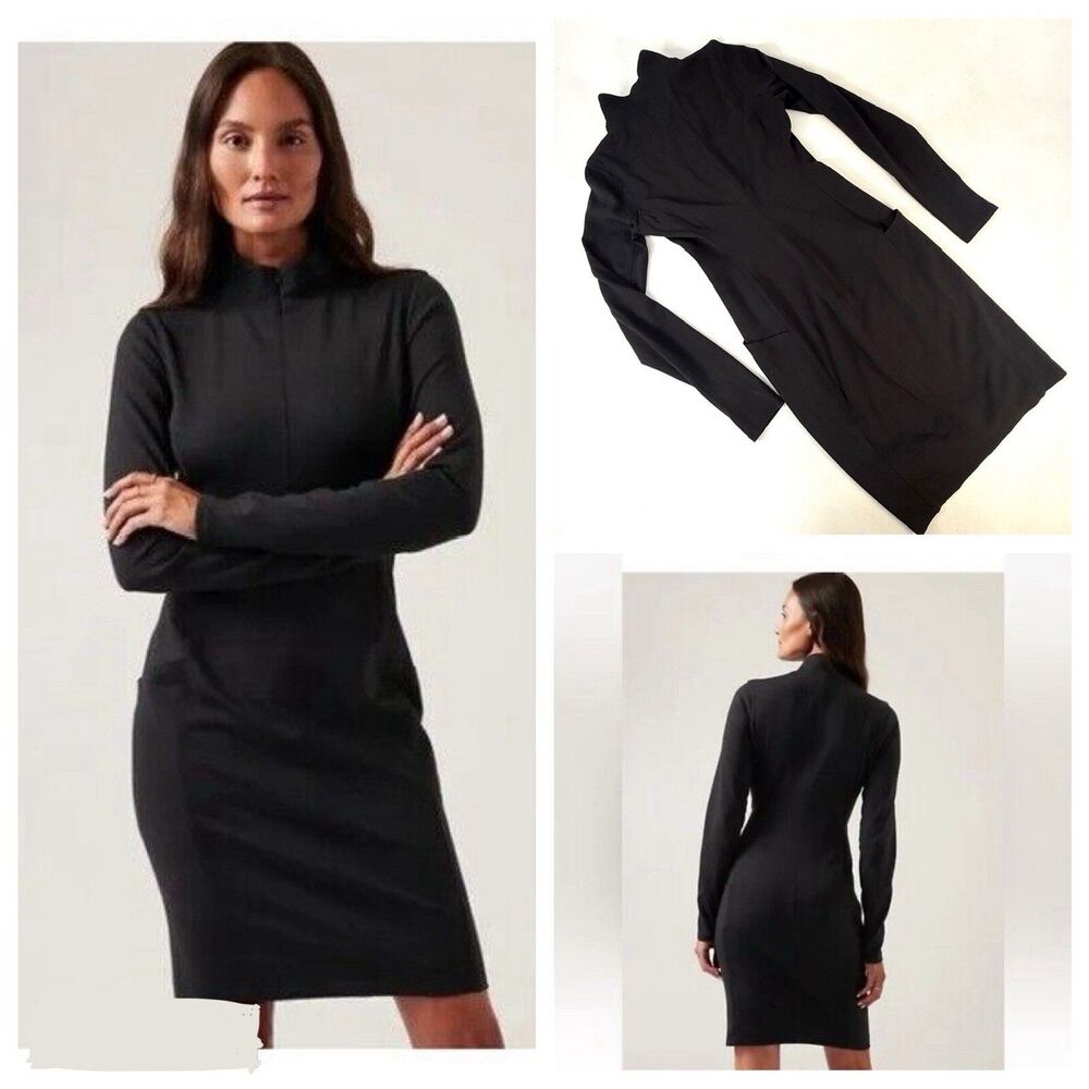 Athleta Delancey Dress Size XS PS Extra Small Petite Tall Black #882062